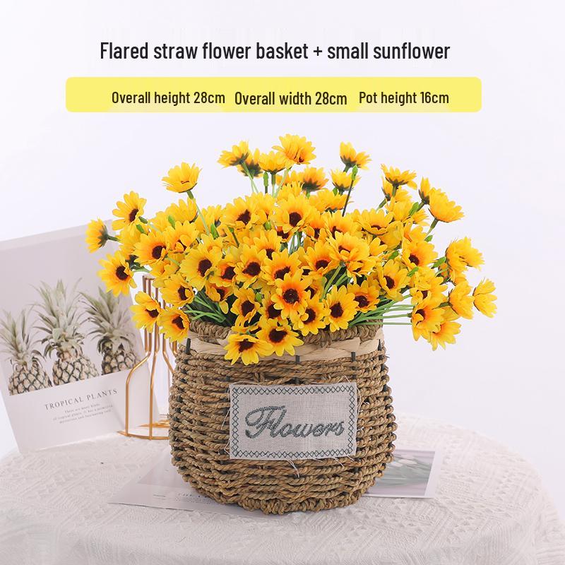 Mini Sunflower Artificial Flower Ornament for Living Room or Dining Table Decoration