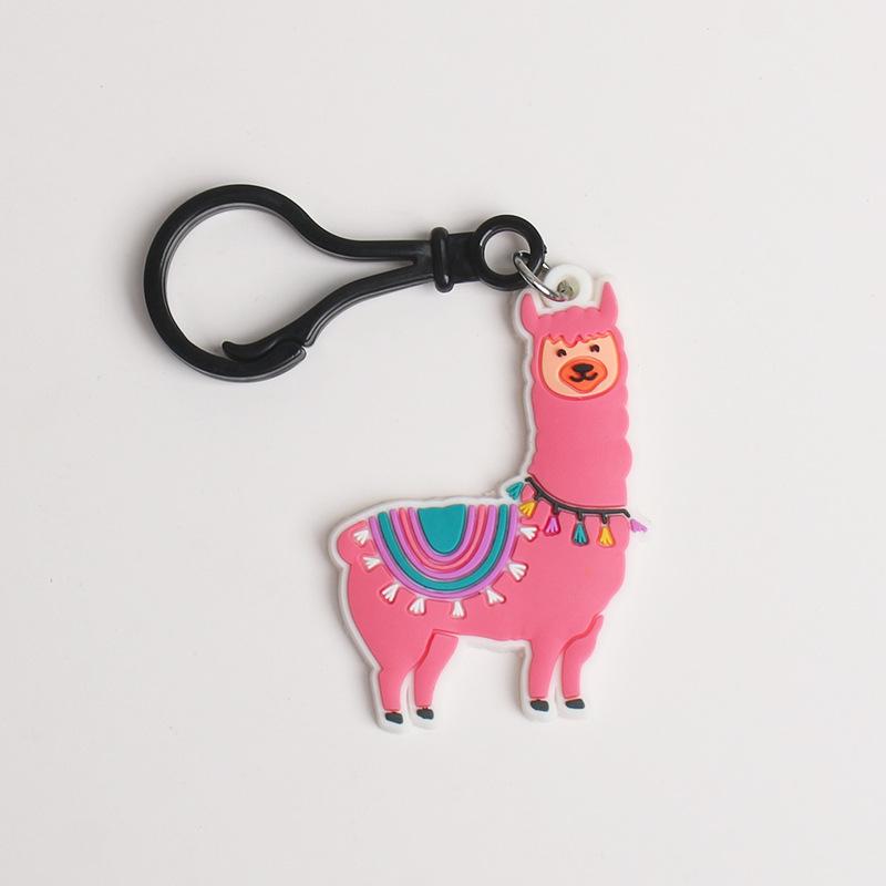 Adorable Alpaca Soft Rubber Keychain Pendant