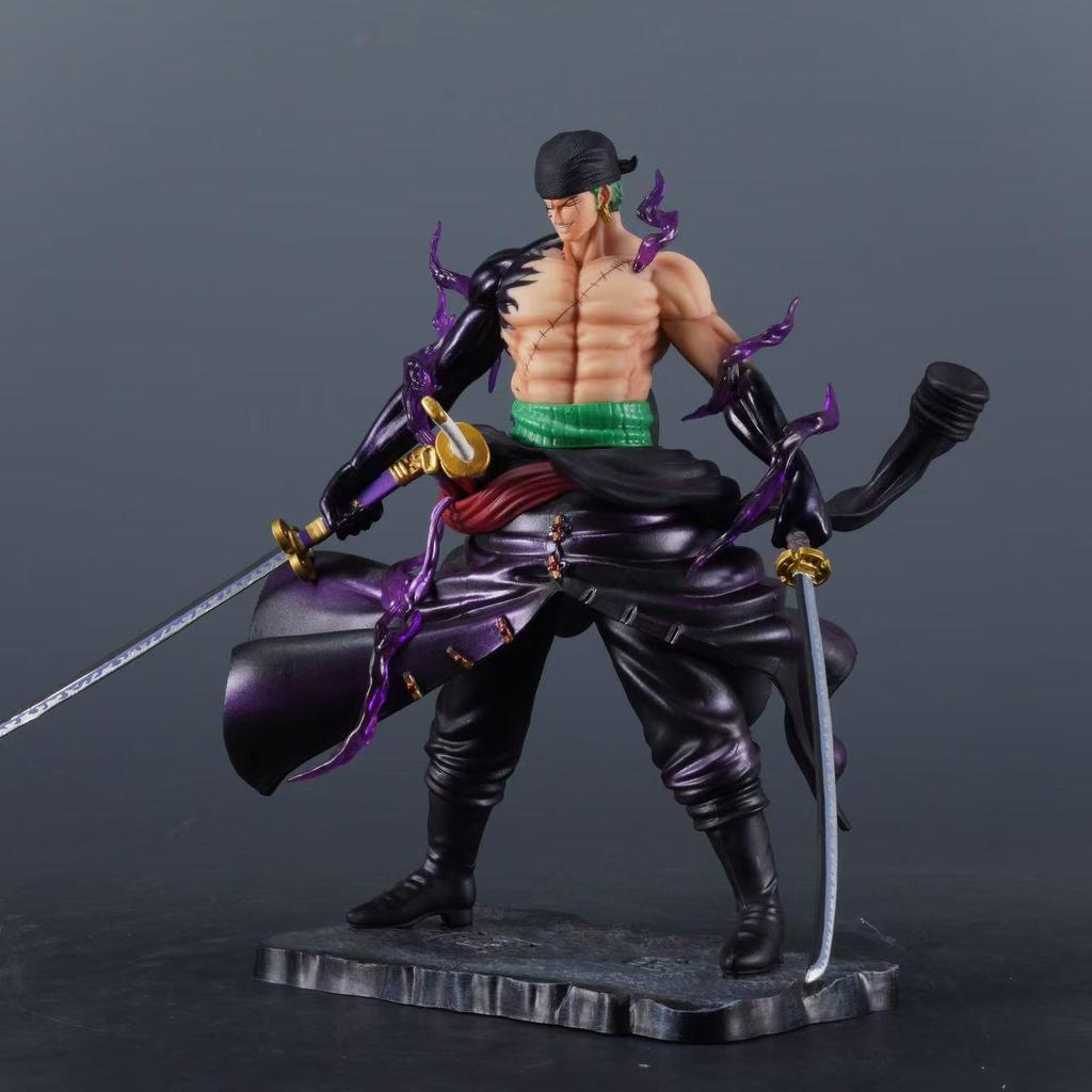 One Piece Zoro Battle Scene Statue Model - Desktop Ornament