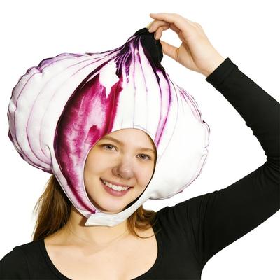 Cute Onion Headpiece Costume Hat Funny Cartoon Plush Hat Fun Party Headwear  Cosplay Costume