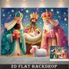 1pc Nativity Scene Banner with Three Wise Men and Starry Night, Nativity Play Decor for Christmas Wedding Birthday Party, for Entrance Garden