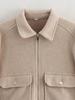 2024 Autumn/Winter Women's Multicolor Turn-Down Collar Tweed Jacket with Large Pockets