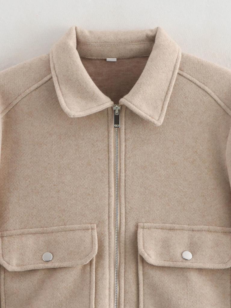 2024 Autumn/Winter Women's Multicolor Turn-Down Collar Tweed Jacket with Large Pockets