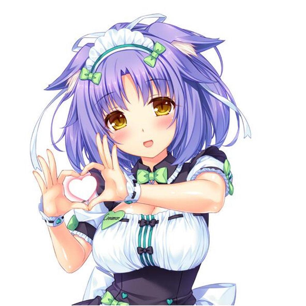 Biamoxer Womens NEKOPARA Chocola Vanilla Maid Cosplay Costume Sexy Cute Dress Full Set