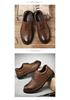 Polished Toe Handmade Cowhide Western Leather Low-Top Business Shoes