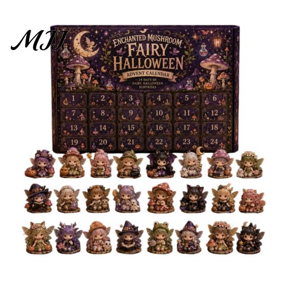 Portachiavi Acrilici Fatati Calendario dell'Avvento di Halloween 2026, Conto alla Rovescia di 24 Giorni con Mini Figure, Set di Figure da Collezione Giocattolo per Bambini Adulti, Bomboniere per Feste