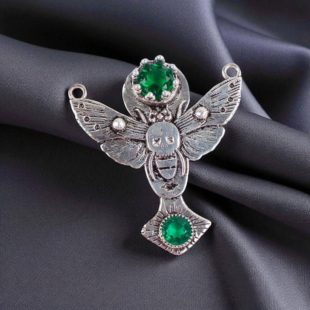 Chrome Diopside Gemstone 925 Sterling Silver Jewelry Pendant 1.5" For Women Gift CP-10-6