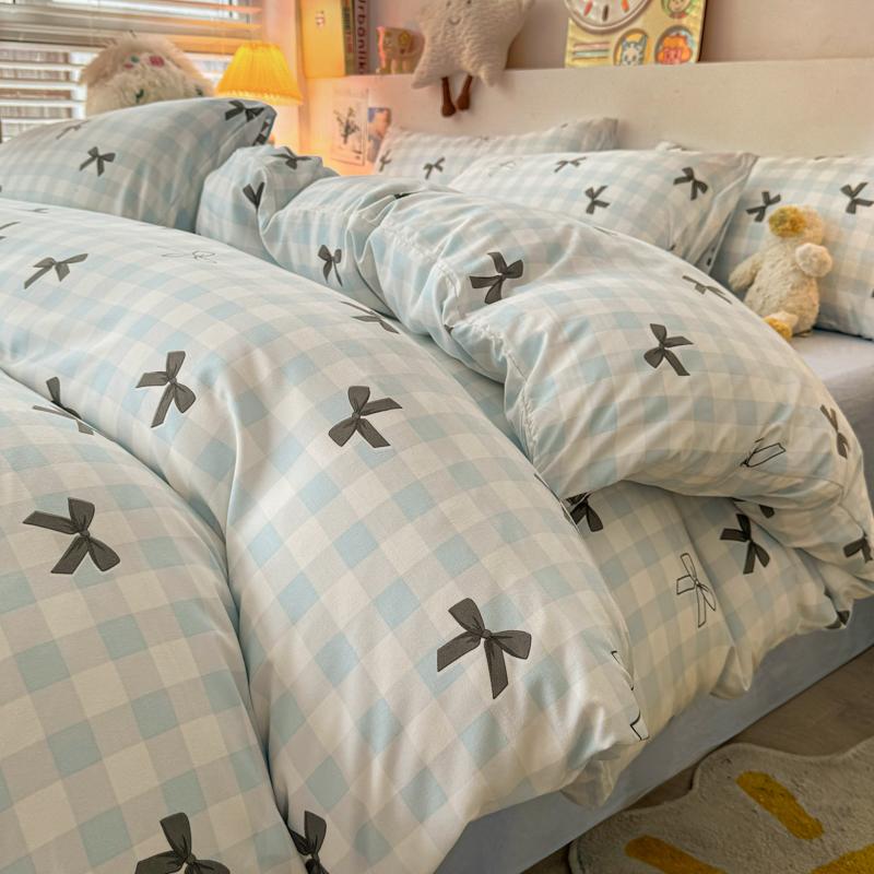 

М який Постільний Комплект Для Дорослих Дитяча Кімната Постільна Білизна З Принтом Комплект Домашньої Постільної Білизни Простирадла Односпальний/Двоспальний/Королівський Розмір juego de cama Flat Bed Sheet&Single 3pcs set