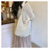 Spring Hollow Woven Bag Women's New Vacation Beach Bag Commuter Shoulder Tote Bag Knitted Bag