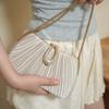 New pleated banquet bag, dinner party celebrity dress, wedding bag, cheongsam with diamonds, handbag, women's shoulder messenger bag.