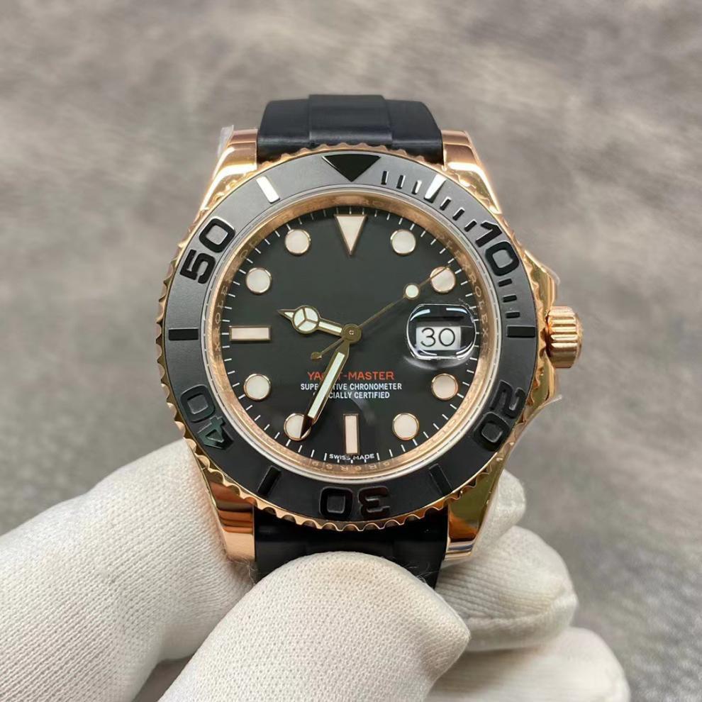 Rolex Yacht-Master 126622 Grå Lyser Upp Kalender Mekanisk Klocka med Gummiband - Vattentåligt Sportur