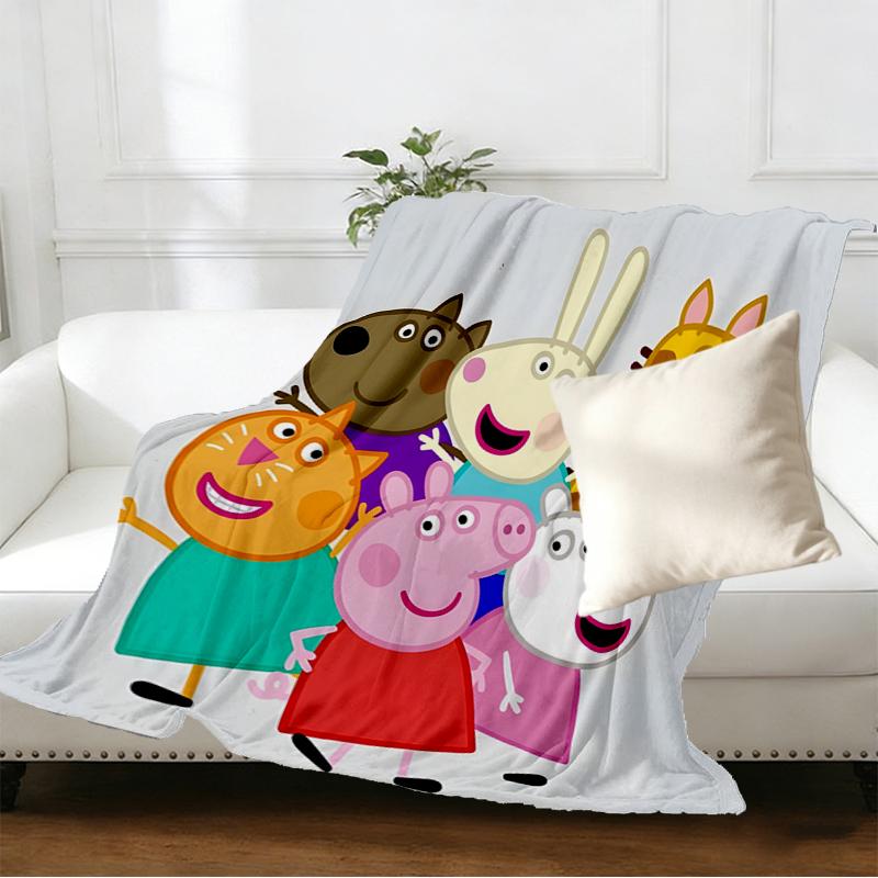 Peppa Pig Print Blanket - Soft & Comfortable, for Bedroom, Travel, Sofa, Home Decoration - Birthday Christmas Gift for Friend