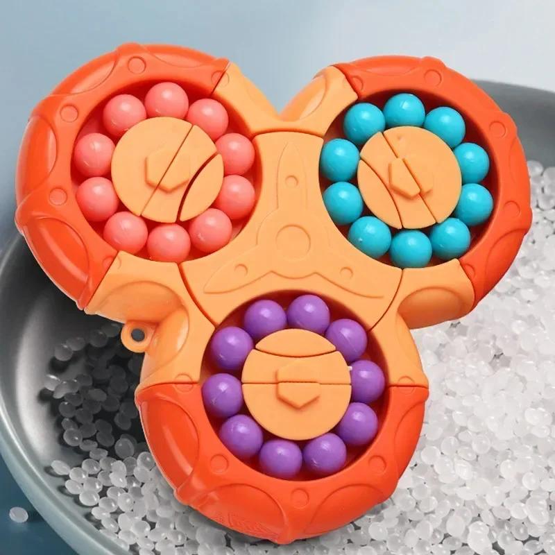 Montessori Rotating Magical Bean Cube Fingertip Toy Children Mind Brain Teaser Game Educational Spinners Stress Relief Toys