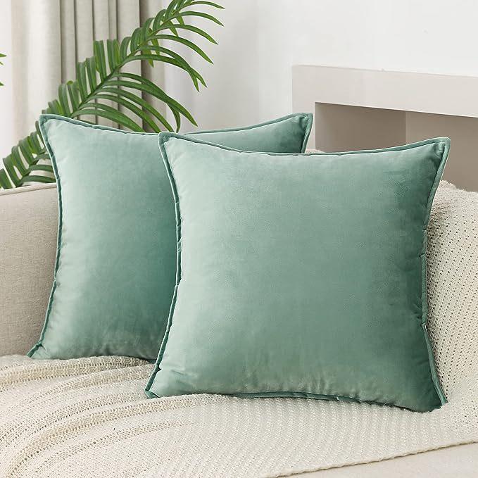 Throw Pillow Covers 16x16 Set Of 2 Velvet Decor Decorative Couch Cushion Pillowcases With Fringe Home Bed Decoration For Sofa Bedroom
