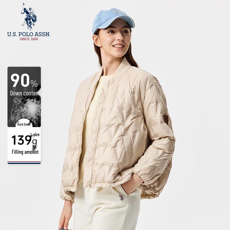 U.S. Polo Assn. Women's Baseball Collar Duck Down Jacket