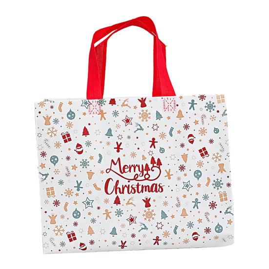 Christmas Gift Bags Large Reusable Tote Bag with Handles Non-Woven Christmas Grocery Shopping Bag for Holiday Xmas Party Supplies