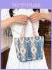 Ethnic Style Canvas Handbag With Embroidery For Casual Daily Use