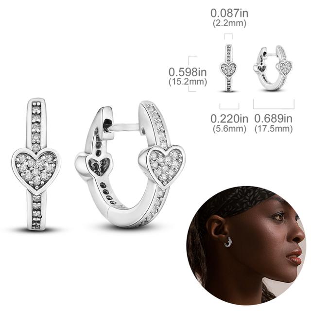 Silverfärgad U-formad dubbelbåge örhängen Cz Cubic Zircon Sparkling Pave Stud örhängen för kvinnor Mode smycken present