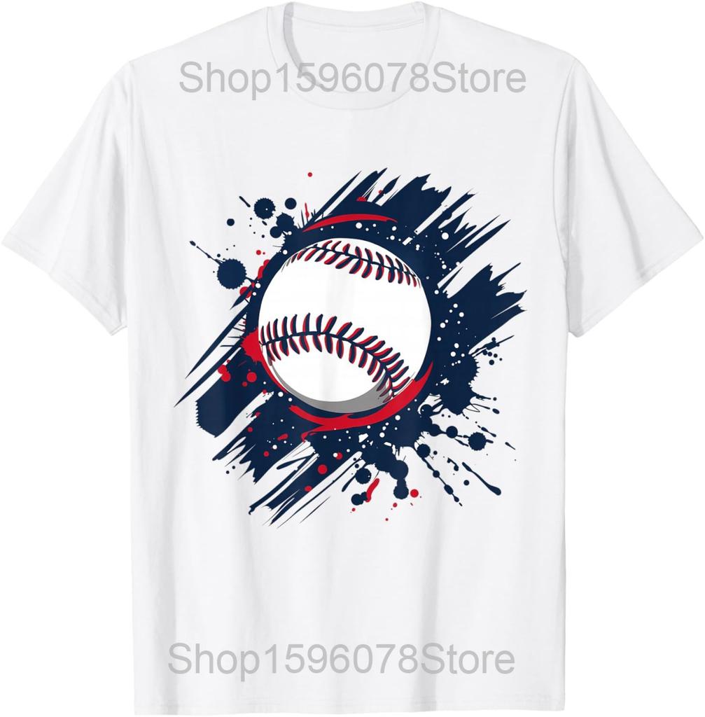 Funny Eat Sleep Baseball Repeat T Shirts Men Pure Cotton Humor Streetwear Tee Shirt Short Sleeve Unisex Loose Clothing