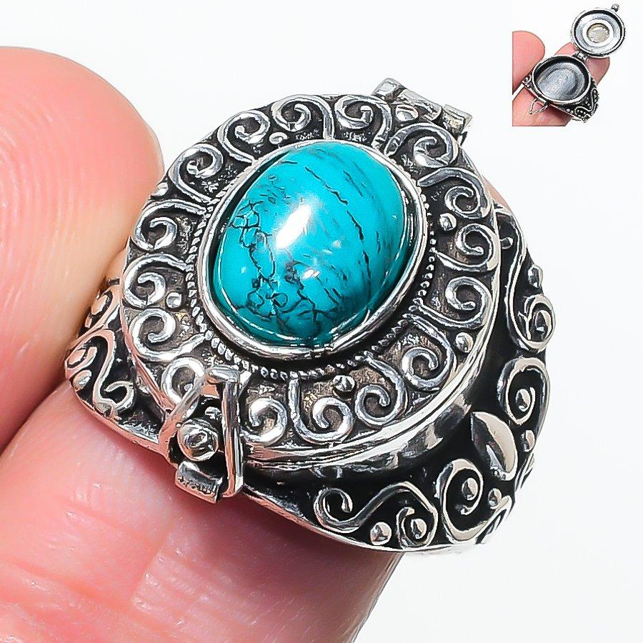 Natural Santa Rosa Turquoise 925 Sterling Silver Jewelry Ring Size 8 AR-17440