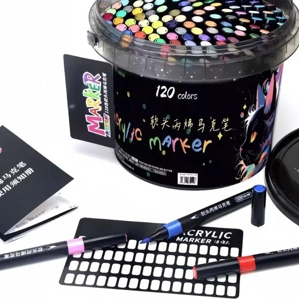 Non-toxic Acrylic Marker Pen Multiple Colors Soft Headed Marker Kindergarten Painting