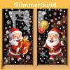 Festive Static Window Decals With Santa Snowman Snowflakes For Decor Christmas