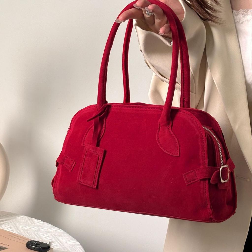 Retro červená svatební taška dámská nová trendy prémiová textura niche dojíždějící matná kůže přenosná taška přes rameno