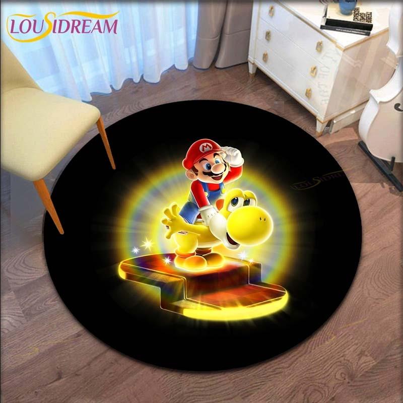 

Cartoon Mario Bros Round Carpet for Living Room Carpet Floor Rug Bath Mat Bedroom Carpet for Children s Room Doormat Area Rug 60cm