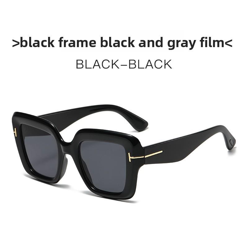 

Uv400 Retro Oversized Square Sunglasses With Blue Lenses For Fashion And Outdoor Travel Black Grey