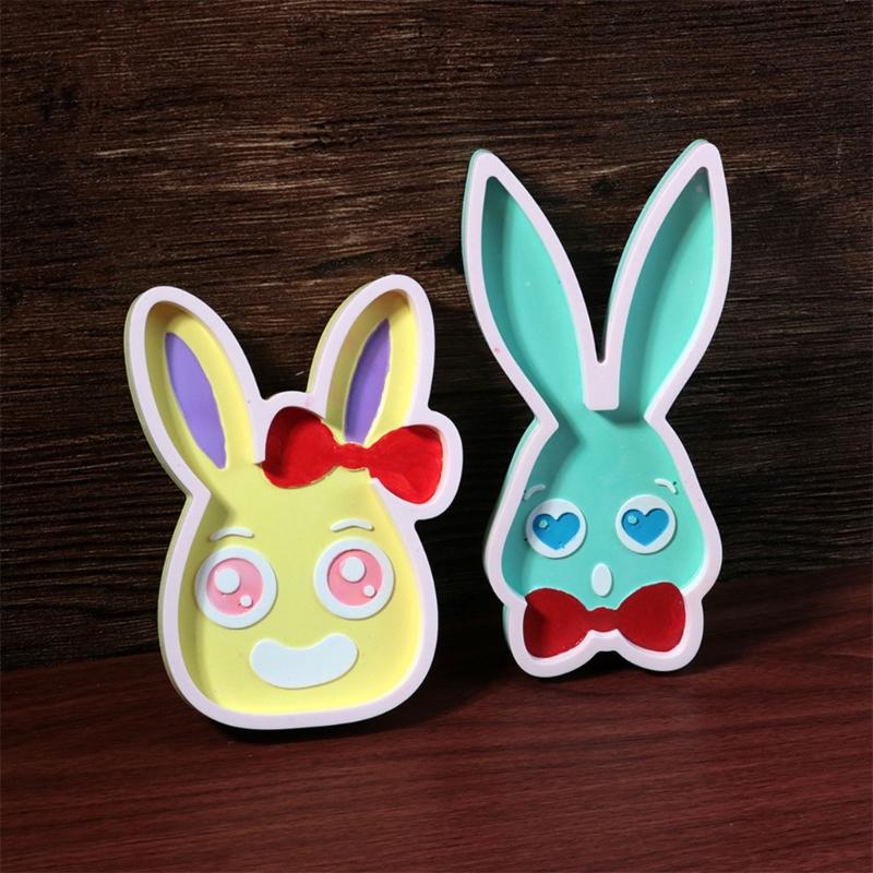Flexible Sturdy Silicone Epoxy Resin Castes Mold Rabbits Shaped Tray Dishes Molds for Craft and Home Decoration