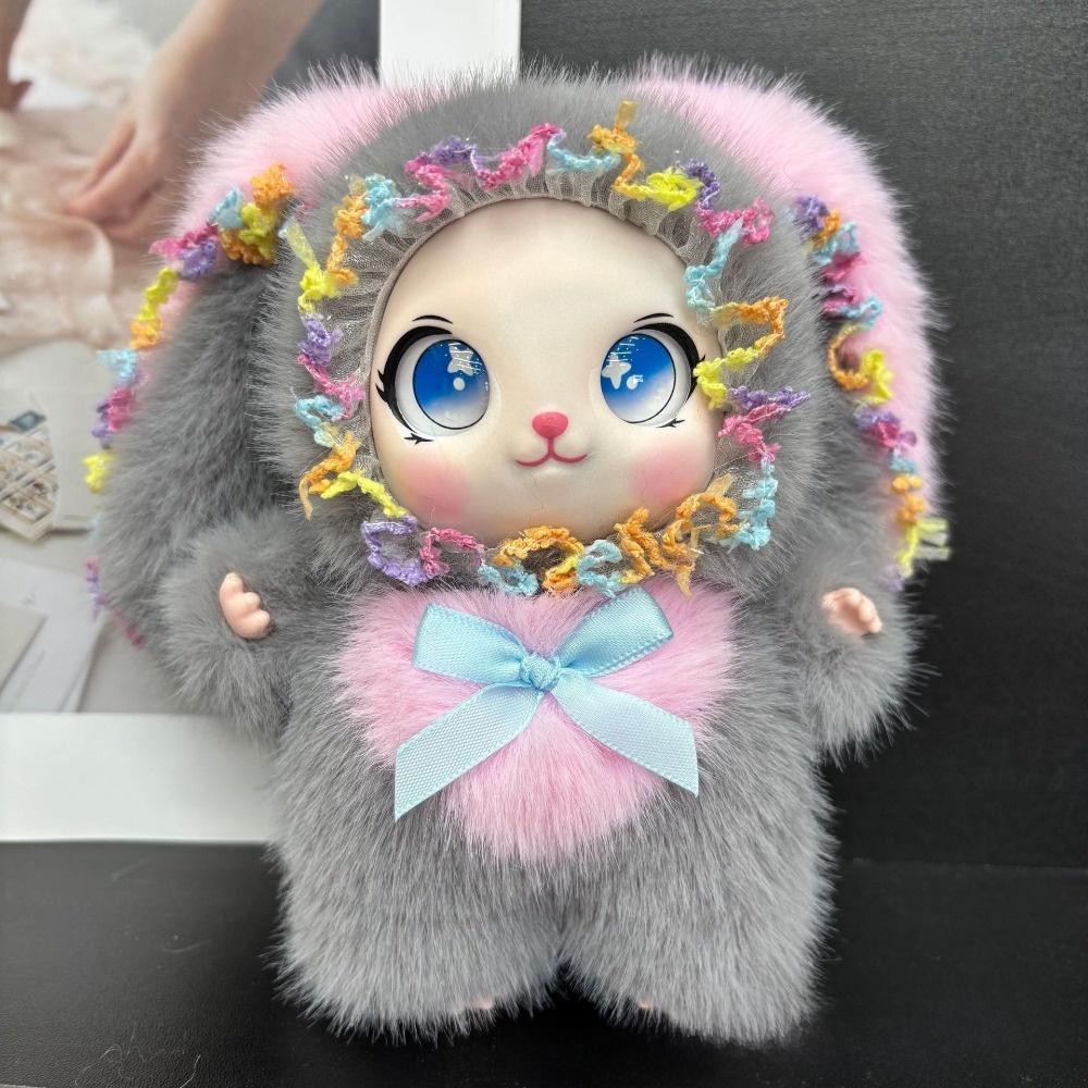 Bag Hanging Rabbit Plush Keychain Big Ear Car Key Ring Delicate Bunny Doll Pendant Gift For Girls