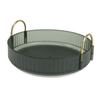 Round Storage Tray 360 Degree Rotating Waterproof Clear Desktop   Display Tray with Dual Handles for Bedroom Bathroom