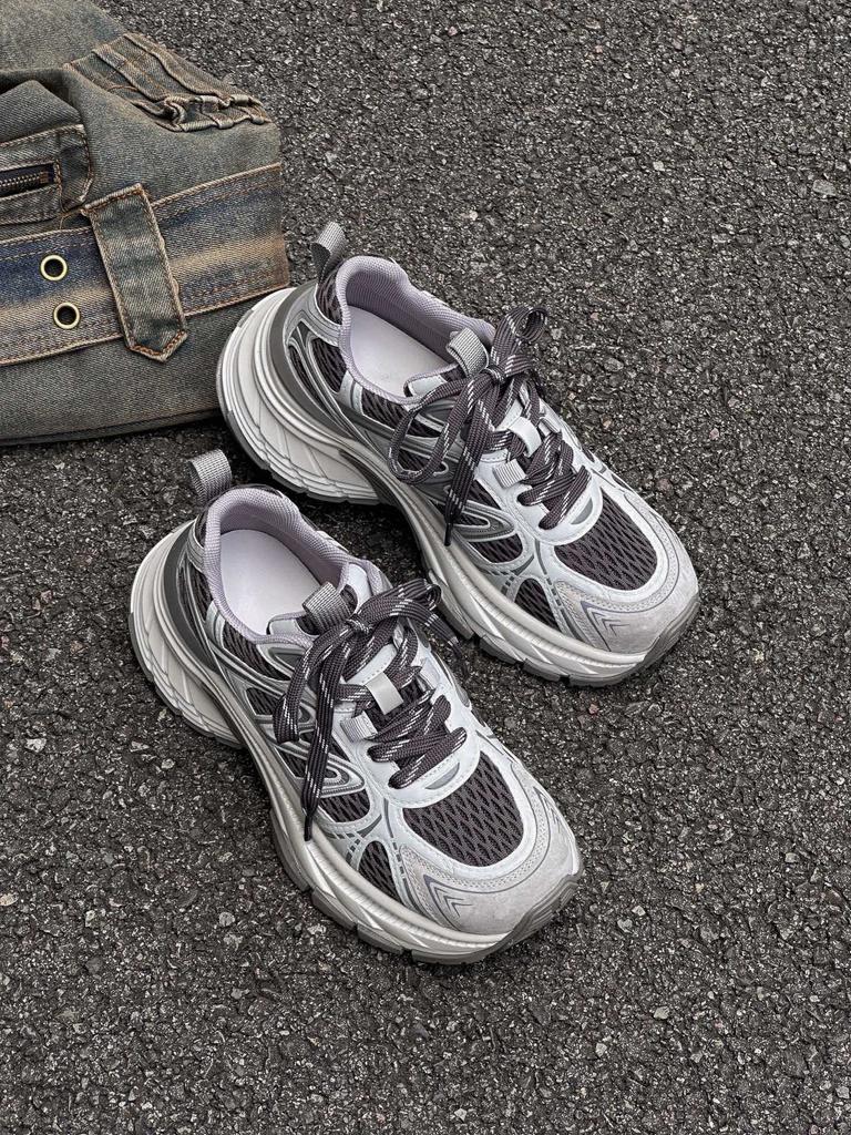 2025 summer new mesh breathable platform dad shoes women's versatile casual fashion lightweight niche sports shoes ins
