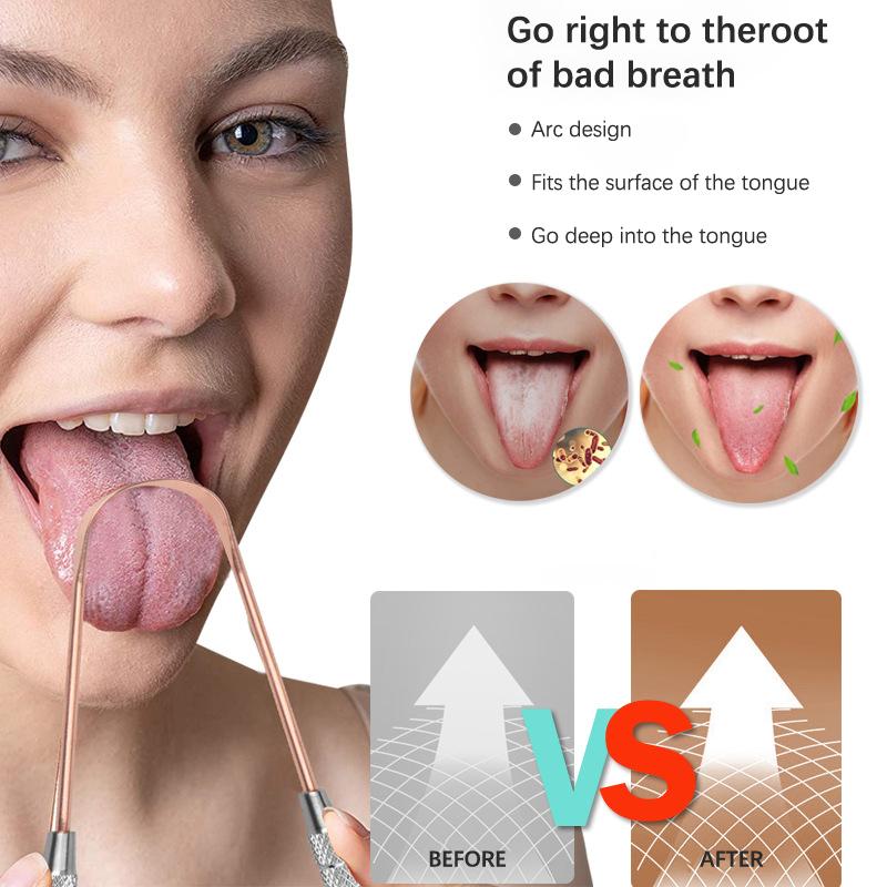 1Pcs Copper Tongue Scraper Oral Tongue Cleaner Brush Tongue Toothbrush Oral Hygiene High Quality Tounge Scraper