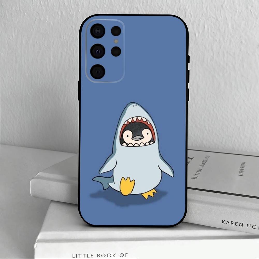 C-Cartoon-N P-Pinguin Handyhülle für Samsung S25,S24,S21,S22,S23,S30,Ultra,S20,Plus,Andere Weiche Schwarze Hülle