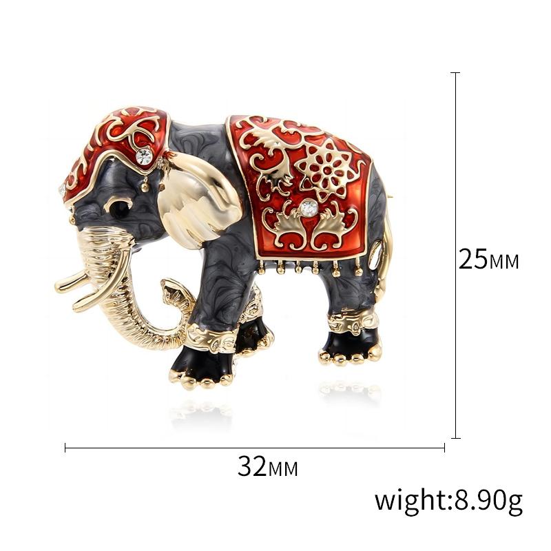 Rhinestone Elephant Brooch for Women Unisex Glass Animal Pin Mammoth Lapel Pins Banquet Party Backpack Gifts Jewelry Accessories