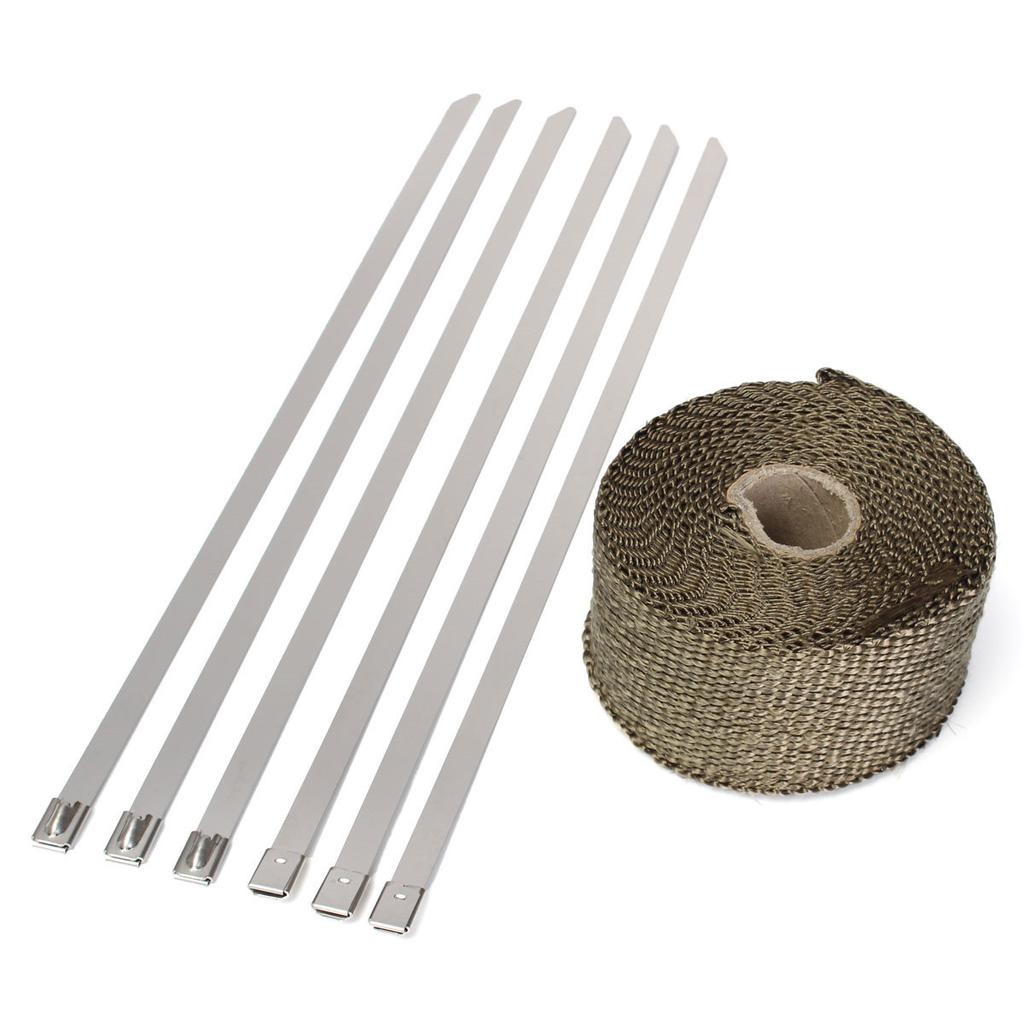 20pcs Edelstahl Auspuff isolierende Fiberglass Wrap Rohr Krawatte