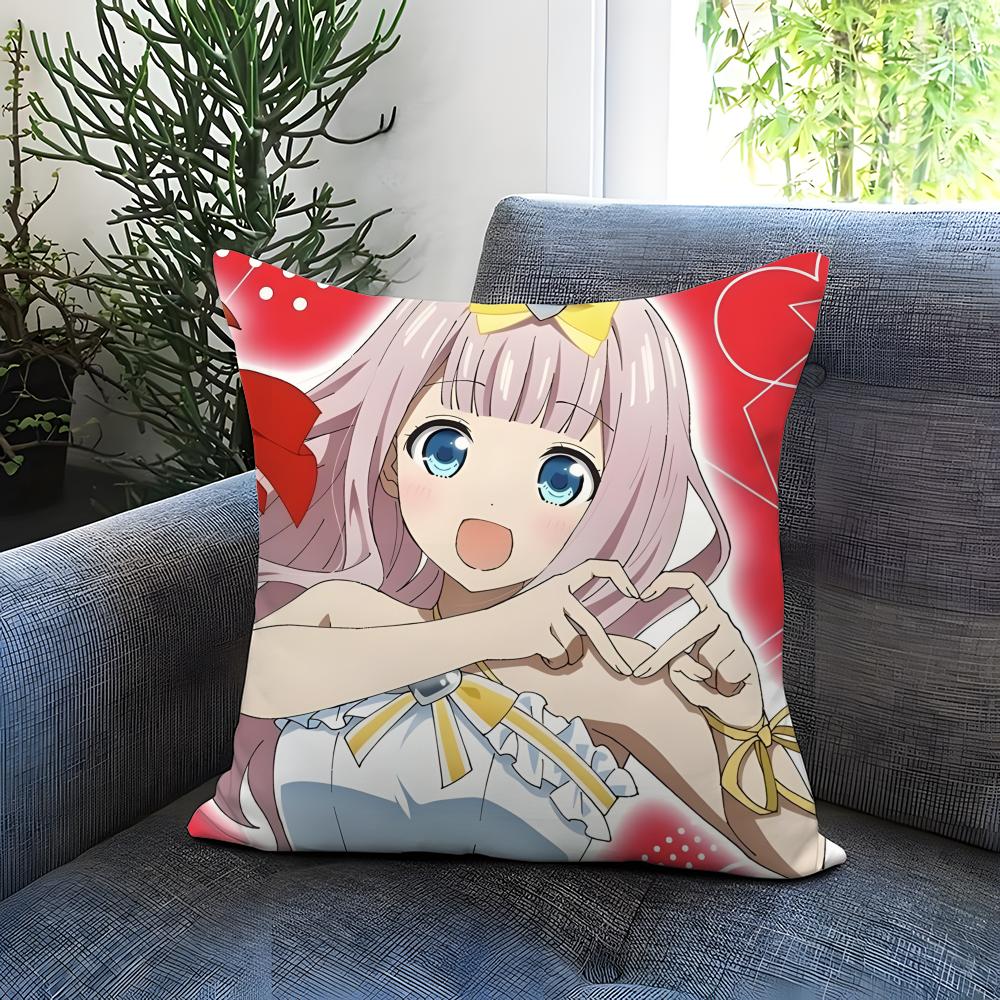 Kaguya-sama Love Is WarS Cushion Cover Comfortable Reversible Pillow Cover Ideal for Car Sofa Bedroom & Beyond