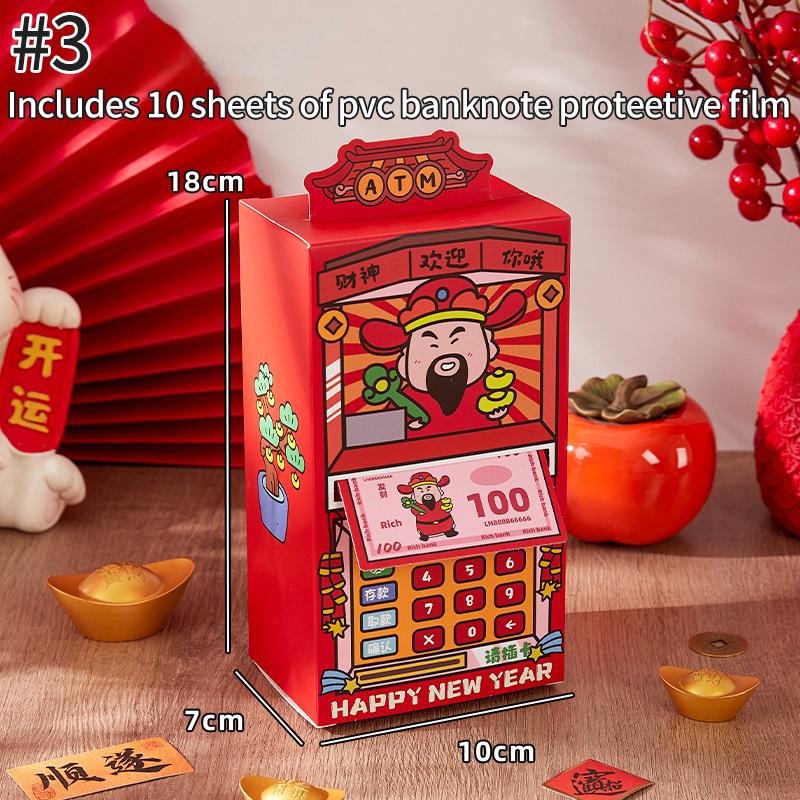 Creative ATM Red Envelopes 2026 Chinese New Year Horse Year Red Pockets Lunar Year Hongbao Festival Agenda New Year Decor