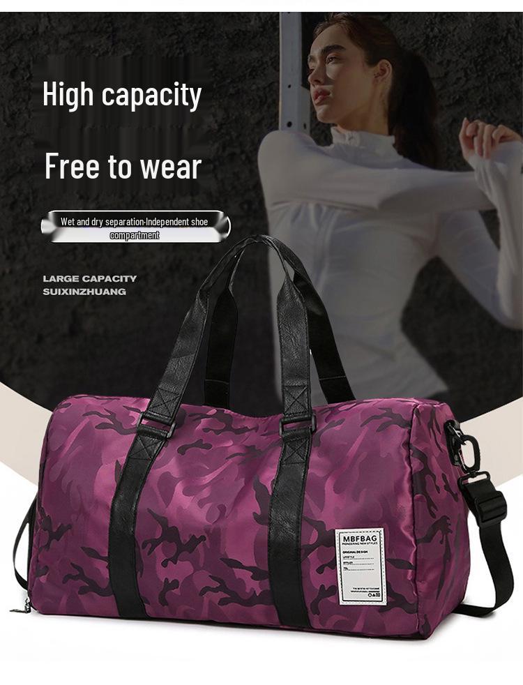 Large Capacity Travel Bag with Shoe Compartment, Wet/Dry Separation, for Sports, Swimming, and Fitness