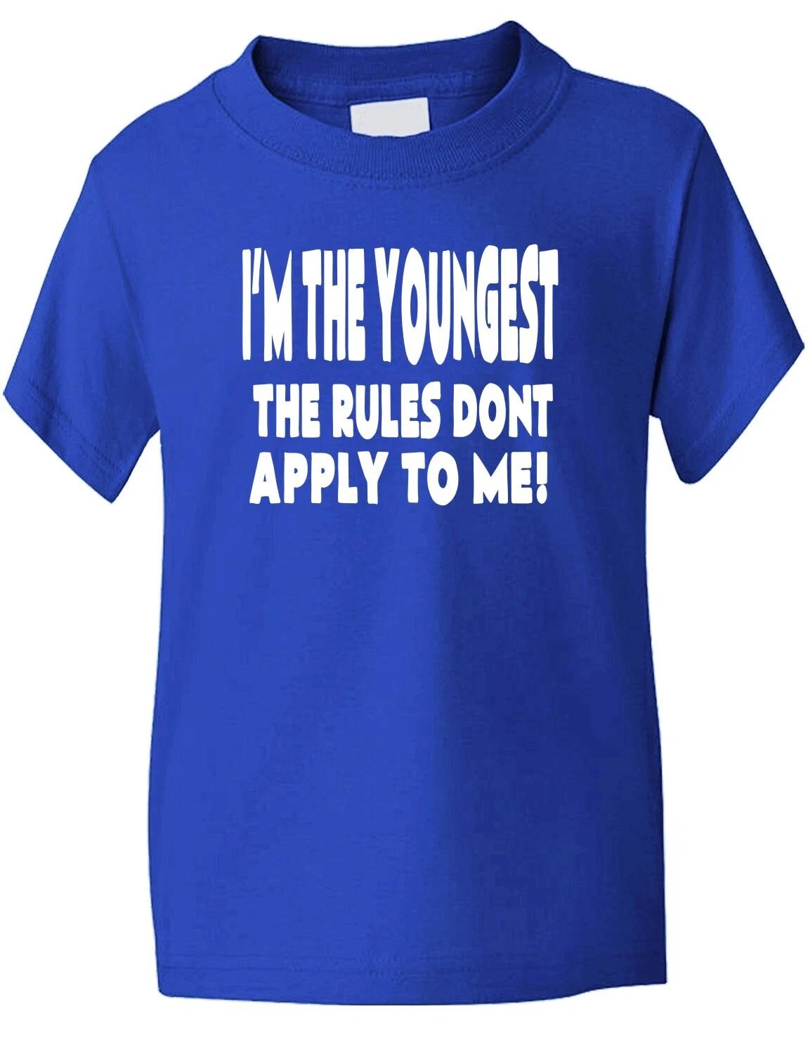 I m The Youngest One Funny Boys Girls Kids T shirt Age 1-13 4XL