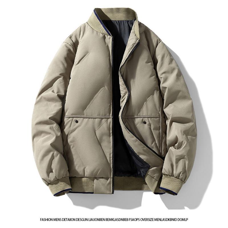 Winter new cotton jacket men's trendy baseball jersey simple versatile stand-up collar cotton-padded jacket