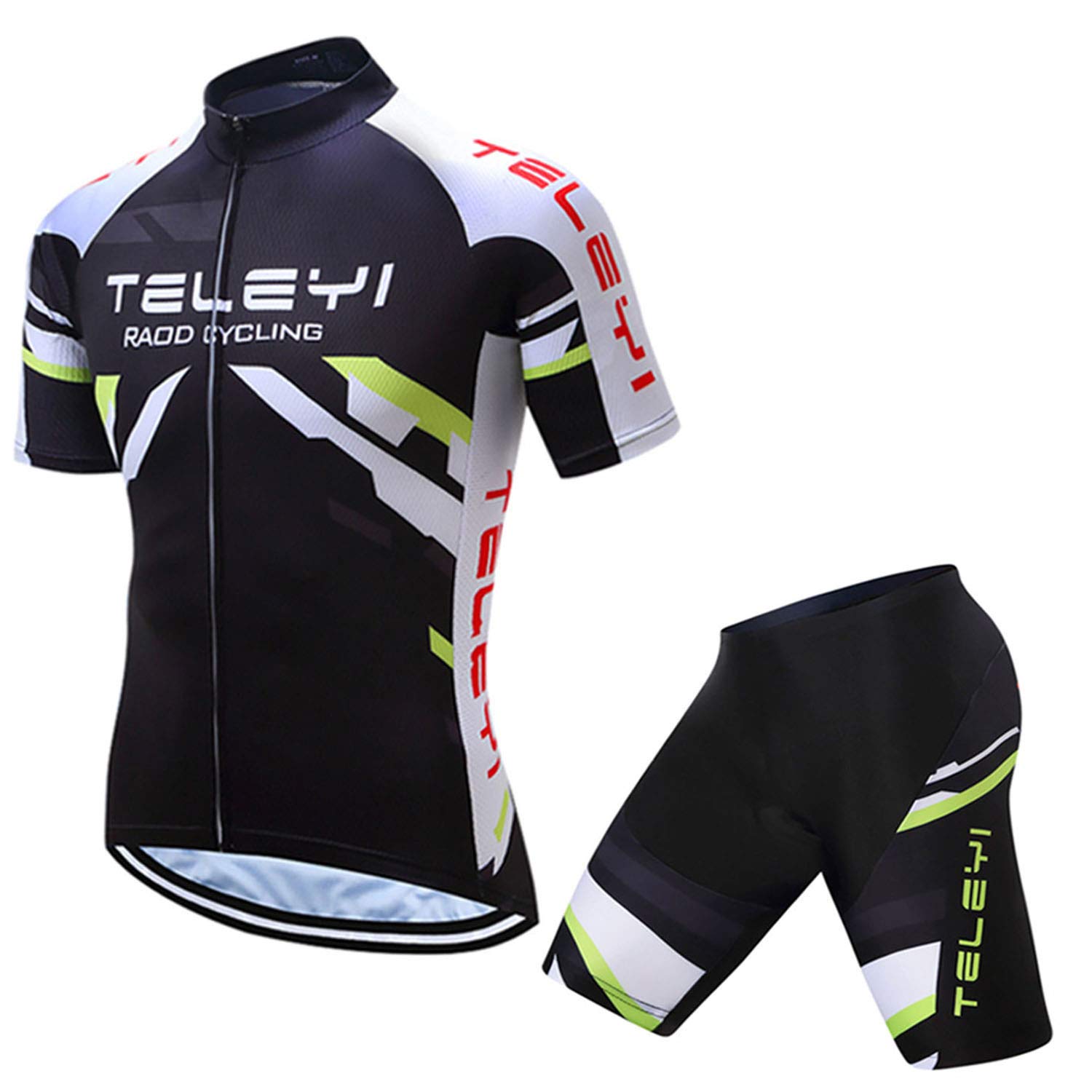 

Комплект велосипедной майки с коротким рукавом TELEYI с 3D и светоотражающей безопасностью, доступный с шестью мужскими вкладышами, дышащий, влагоотводящий, быстросохнущий, материал,