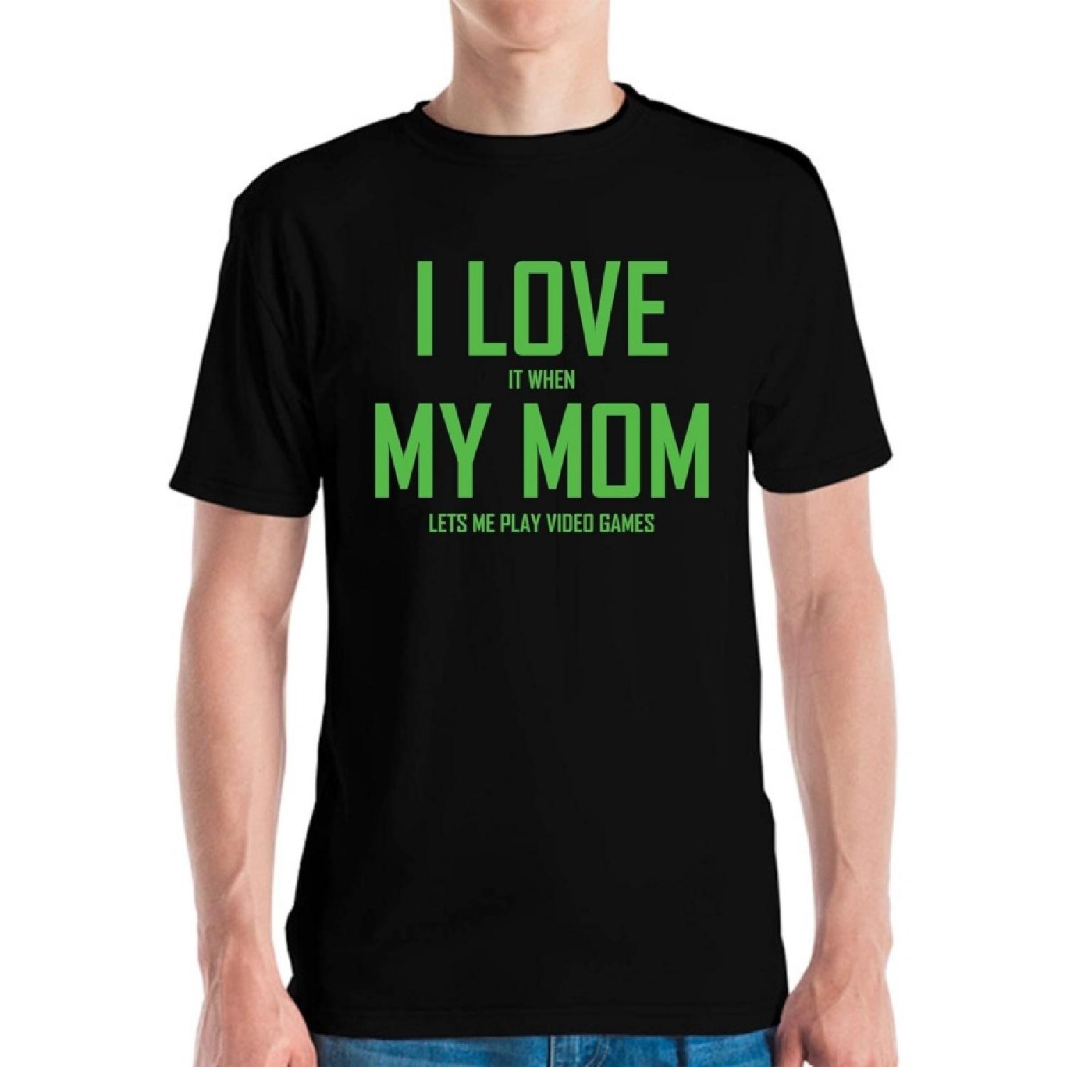 Funny I Love My Mom T Shirt Sarcastic Video Games Gamer T-Shirt Men Women Kids (Black, X-Large) XXXXXL разноцветный
