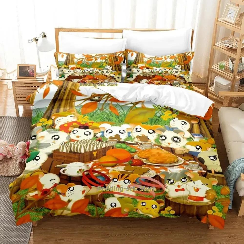 3D Printed Cartoon Animal Hamtaro Bedding Set Single Twin Full Queen King Size Bed Set Adult Kid Bedroom Duvet Cover Sets