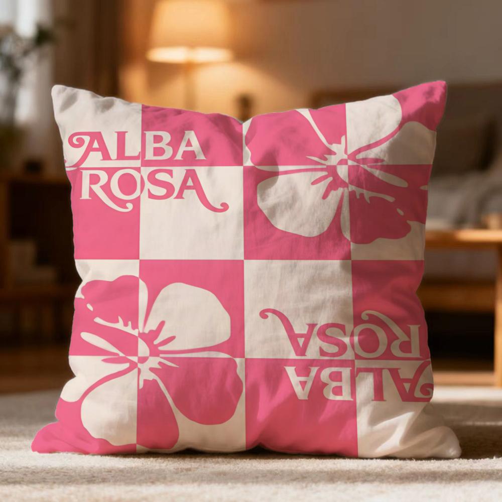 Hot A-Aalba rosaed Cushion Cover Soft Washable Pillow Case Multi-Scene for Couch Bed Travel Office Use