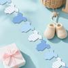 Blue Gingham Baby Shower Banner, Bodysuit Paper Garland with Clothesline, Boy or Girl Banner Baby Shower Decoration