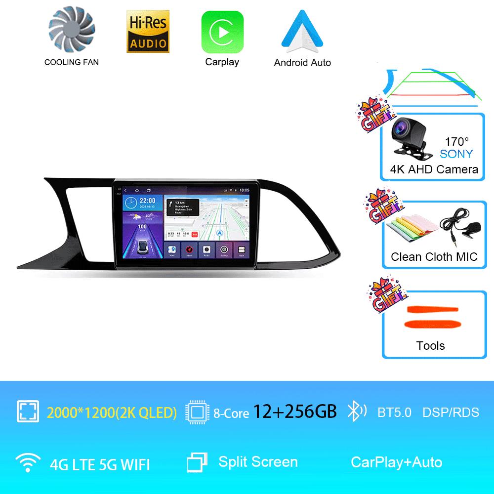 Car Radio Android 14 Carplay Auto For Seat Leon 3 MK3 2012-2020 GPS Navigation 4G WIFI Multimedia Video Player Stereo 360 Camera