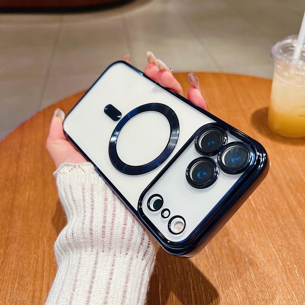 Luxury for Magsafe Plating Soft Silicone Case for iPhone 17 Air 16 15 14 13 12 Pro Max 11 Plus Magnetic Camera Protective Cover