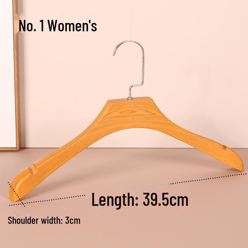Thickened Non-Slip Imitation Beech Wood Grain Hanger with Pants Clip for Women's Clothing